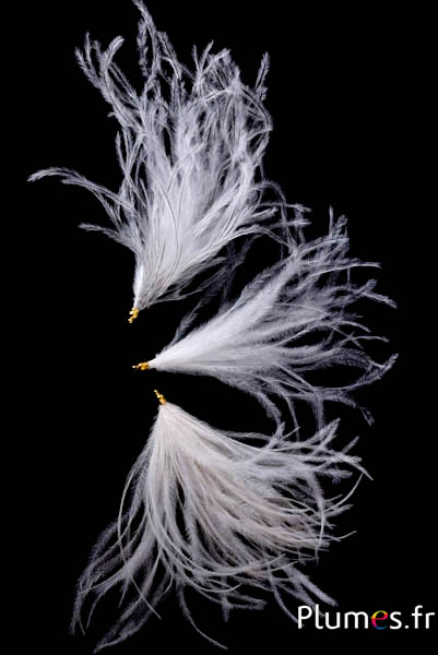 Ciondolo struzzo - 9-12 cm - crema-grigio naturale